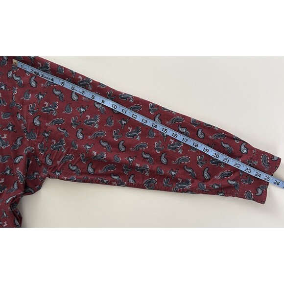 Brooks Brothers Mens XXL Burgundy Red Blue Paisley Regent Cotton Button Down - Picture 9 of 10